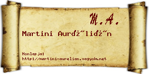 Martini Aurélián névjegykártya